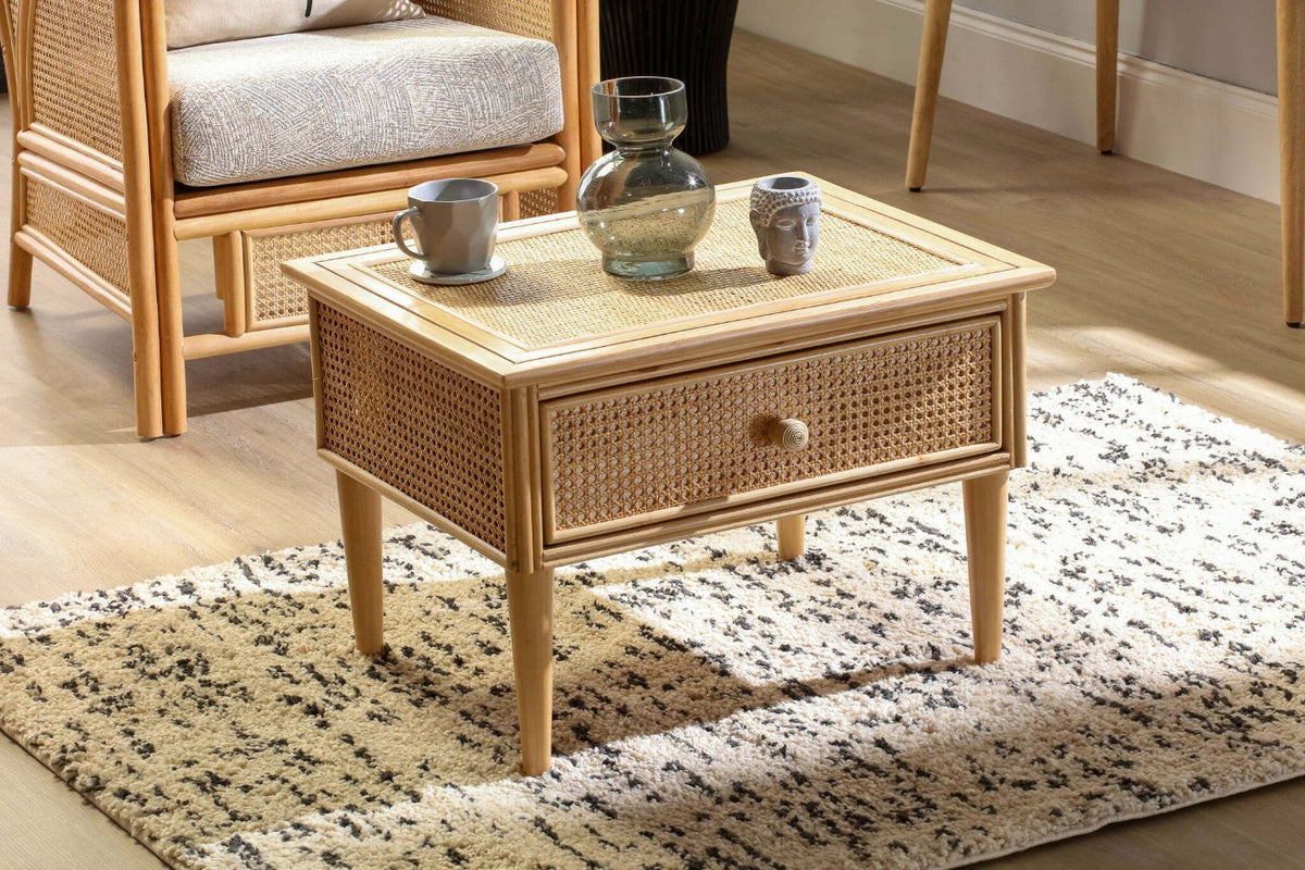 chester natural cane coffee table