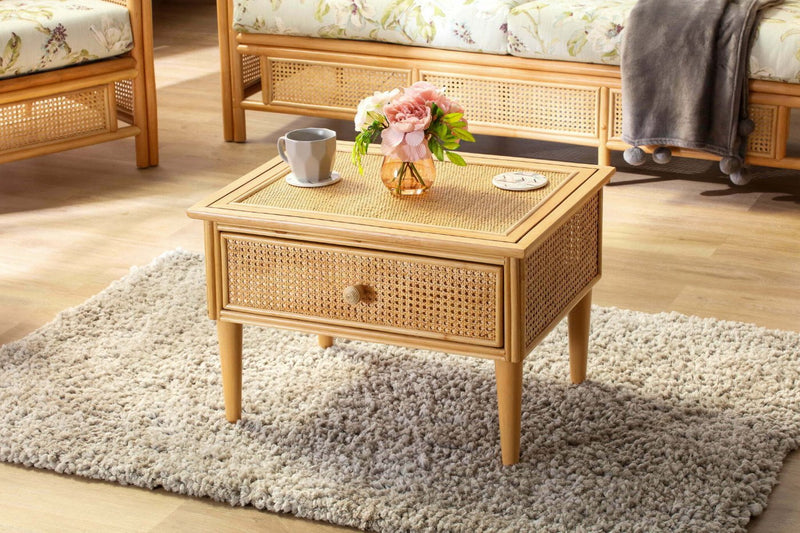 chester natural cane coffee table