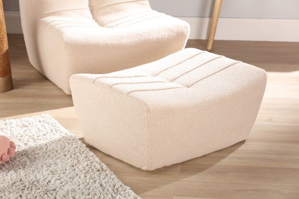 Desser Cozy Cream Boucle Footstool