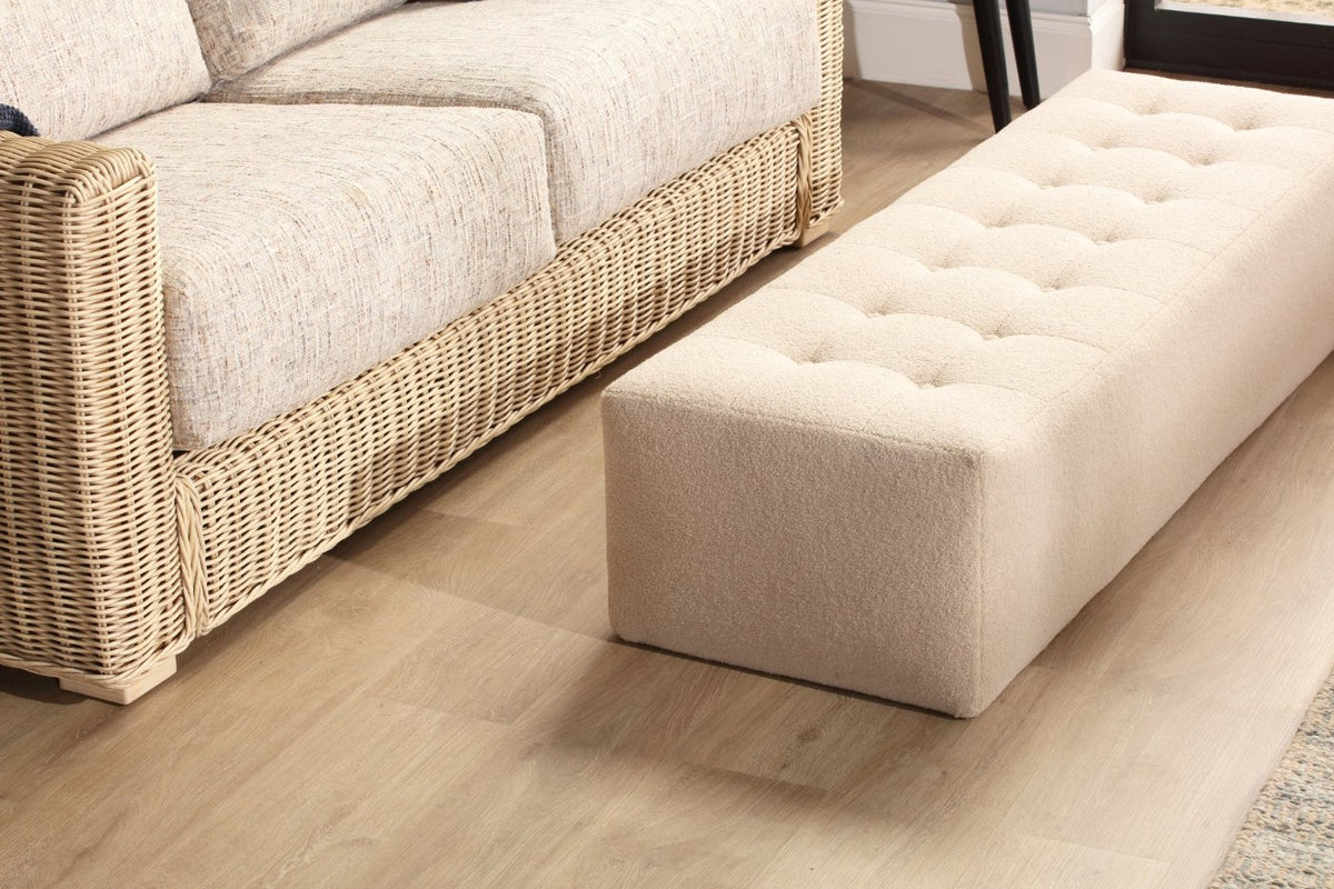 large ottoman rectangular footstool pouffe