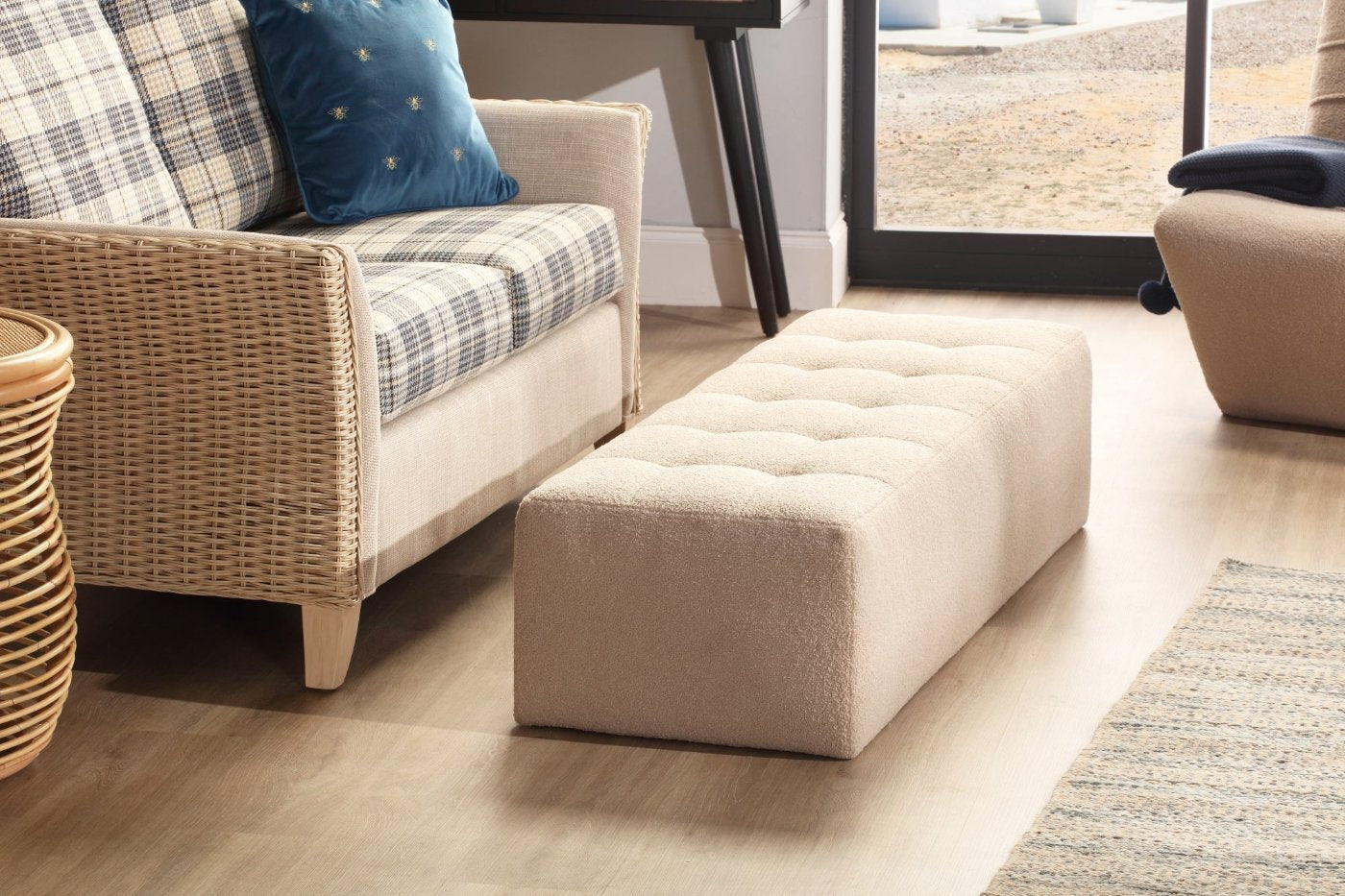 Desser Boucle Medium Rectangular Ottoman UK Made