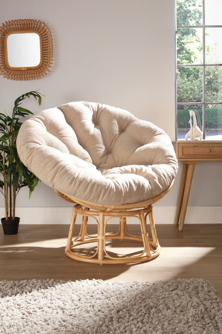 papasan natural chair in vanilla