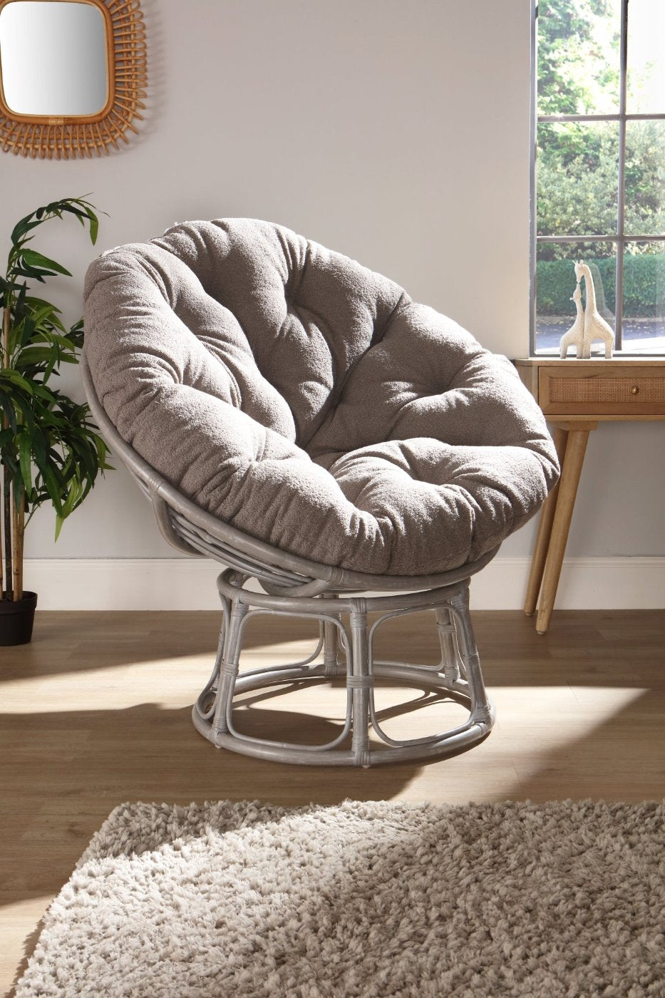 papasan grey chair in shadow grey