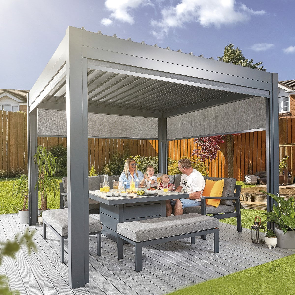 marchington grey pergola (4m x 3m) uk made