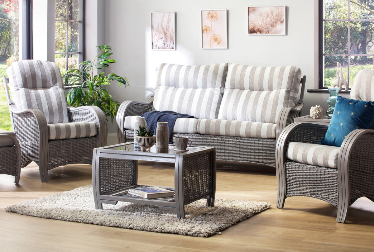 Turin Grey 3 Seater Suite | Conservatory Rattan Sofa