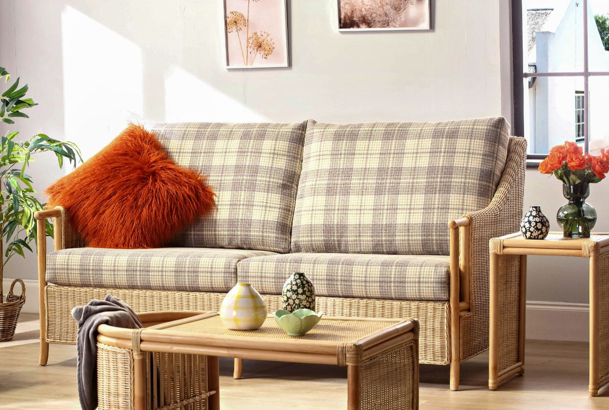 Eden Natural Cane 3 Seater Sofa