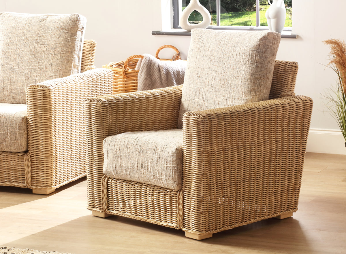 Burford Blush Rattan Armchair - Handcrafted Comfort