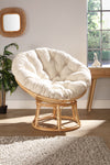 Papasan Rattan Chair with Cloud Boucle Cushion