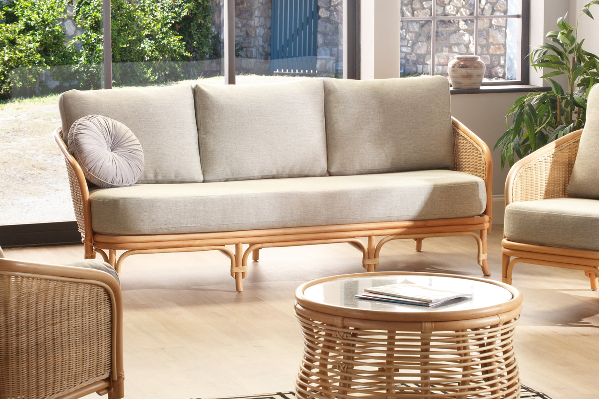 Royal 3 Seater Rattan Sofa Roma Sage - Clearance
