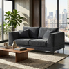 Linden 2-Seater Compact Sofa in Steel Velvet