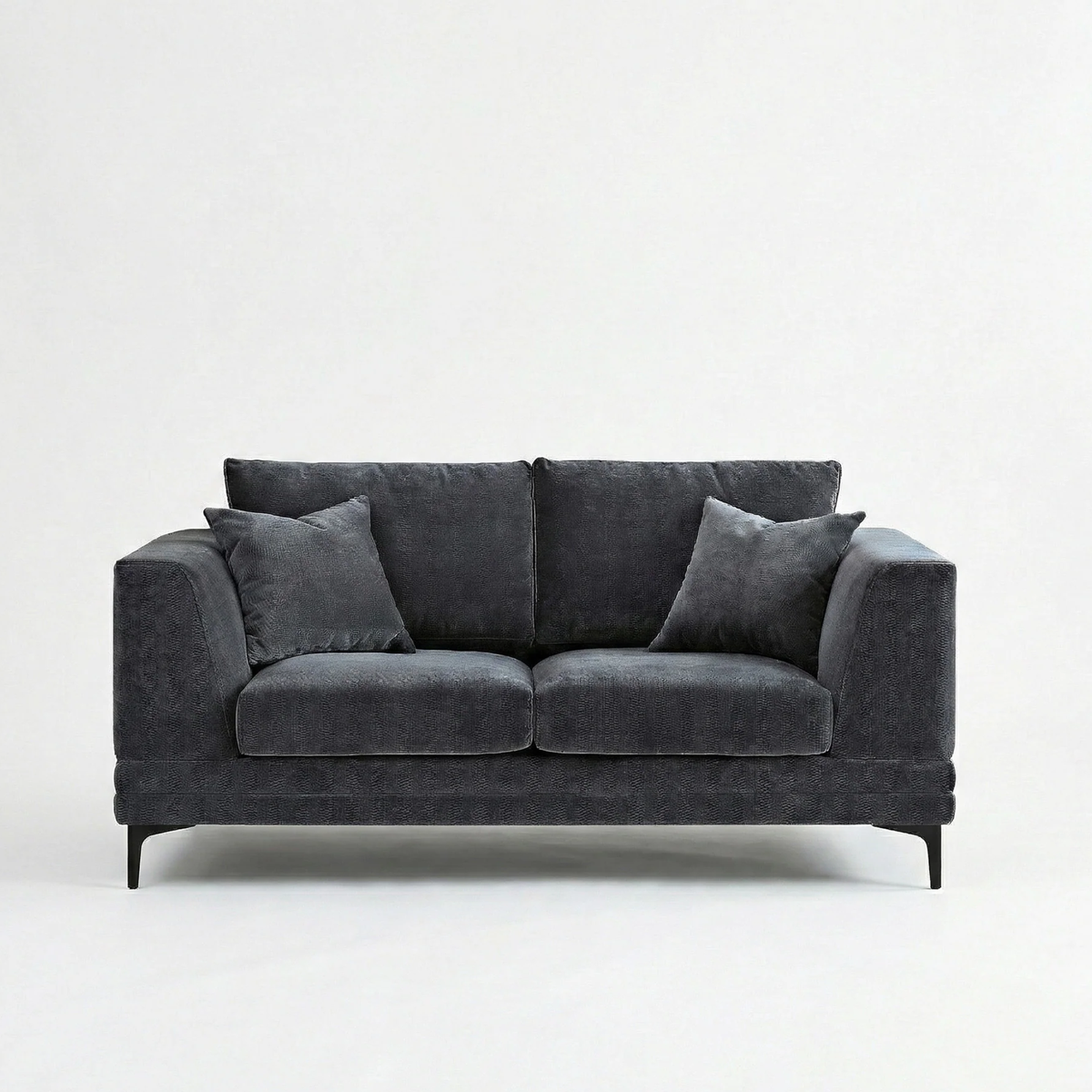 Linden 2-Seater Compact Sofa in Steel Velvet