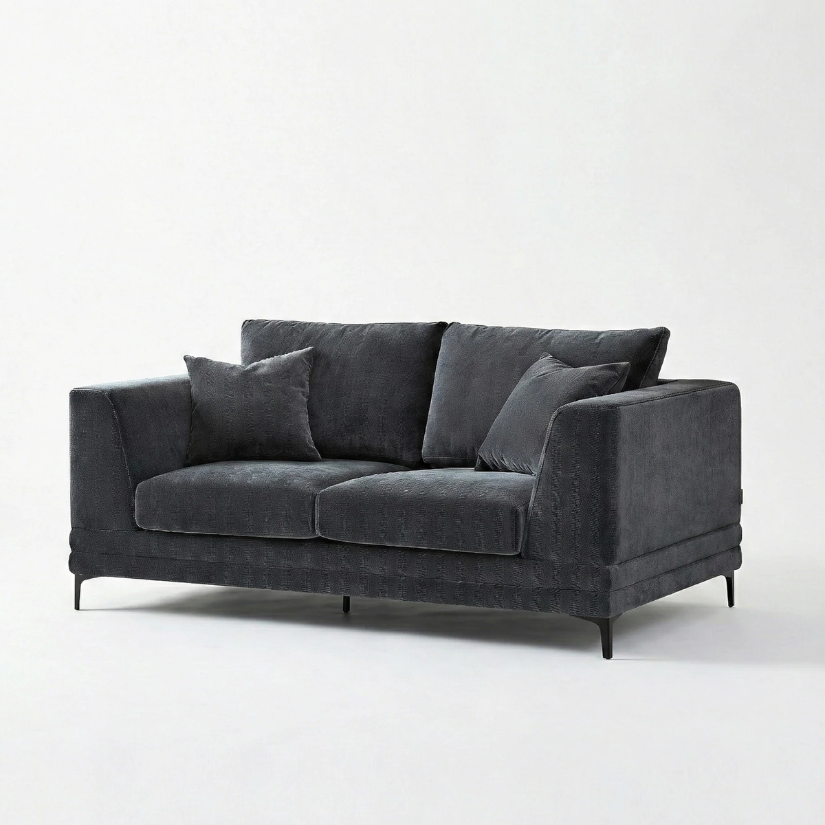 Linden 2-Seater Compact Sofa in Steel Velvet
