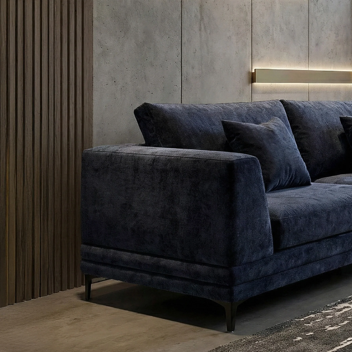 Linden 2-Seater Sofa in Aegean Blue Velvet