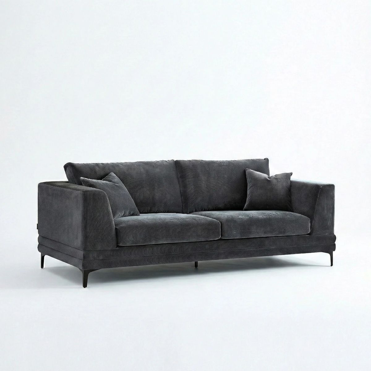 Linden 3-Seater Sofa in Steel Velvet