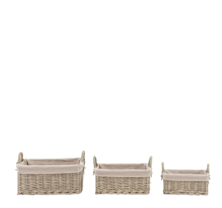 Desser Lined Baskets Natural Set of 2