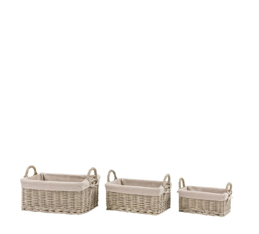 Desser Lined Baskets Natural Set of 2