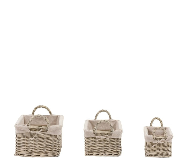 Desser Lined Baskets Natural Set of 2
