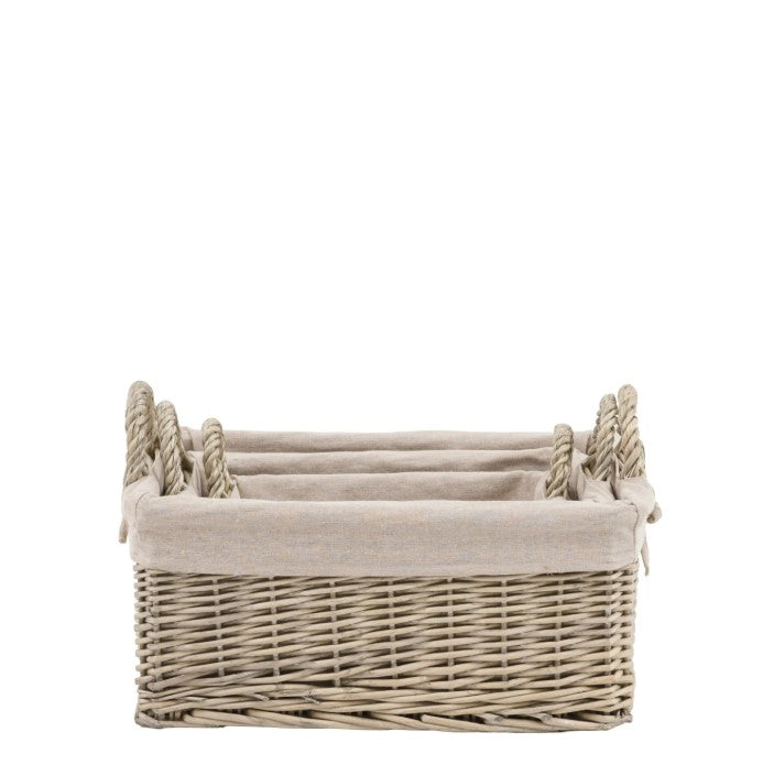 Desser Lined Baskets Natural Set of 2