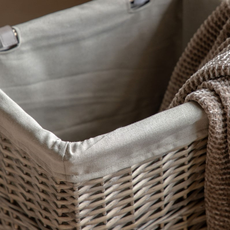 Desser Lined Grey Laundry Basket Set of 2