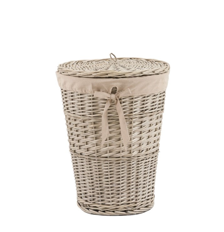 Desser Lined Natural Laundry Basket with Bow Set of 2