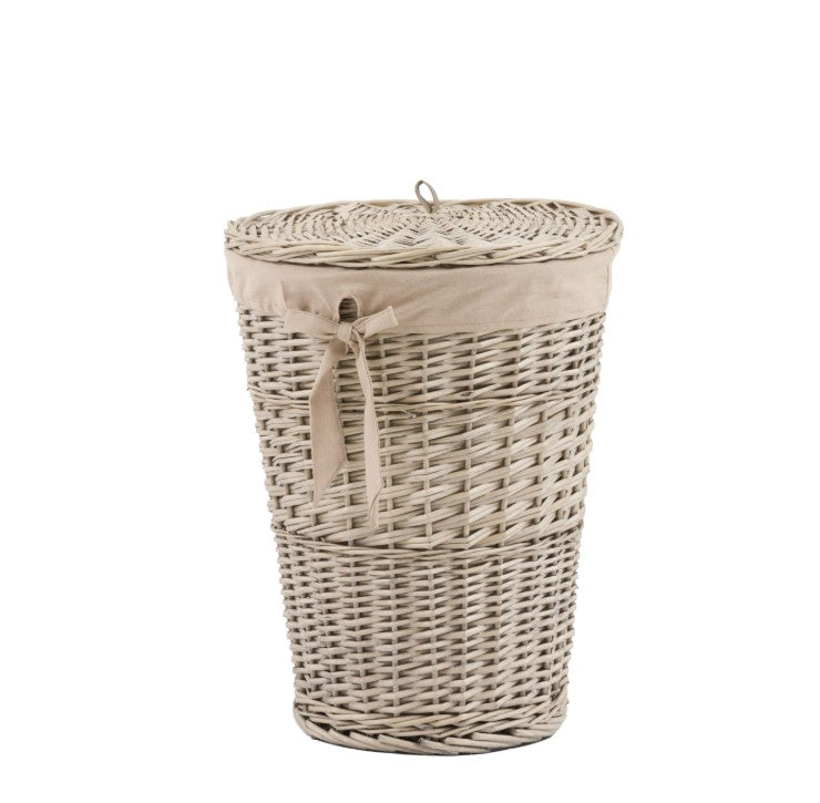 Desser Lined Natural Laundry Basket with Bow Set of 2