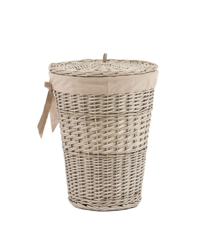 Desser Lined Natural Laundry Basket with Bow Set of 2