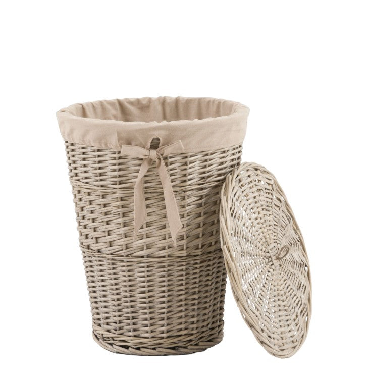 Desser Lined Natural Laundry Basket with Bow Set of 2