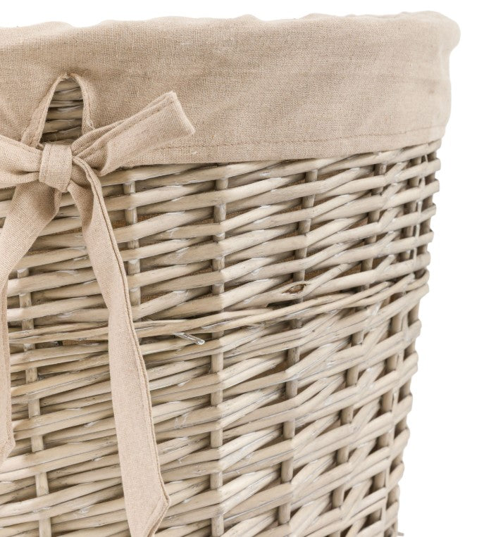 Desser Lined Natural Laundry Basket with Bow Set of 2