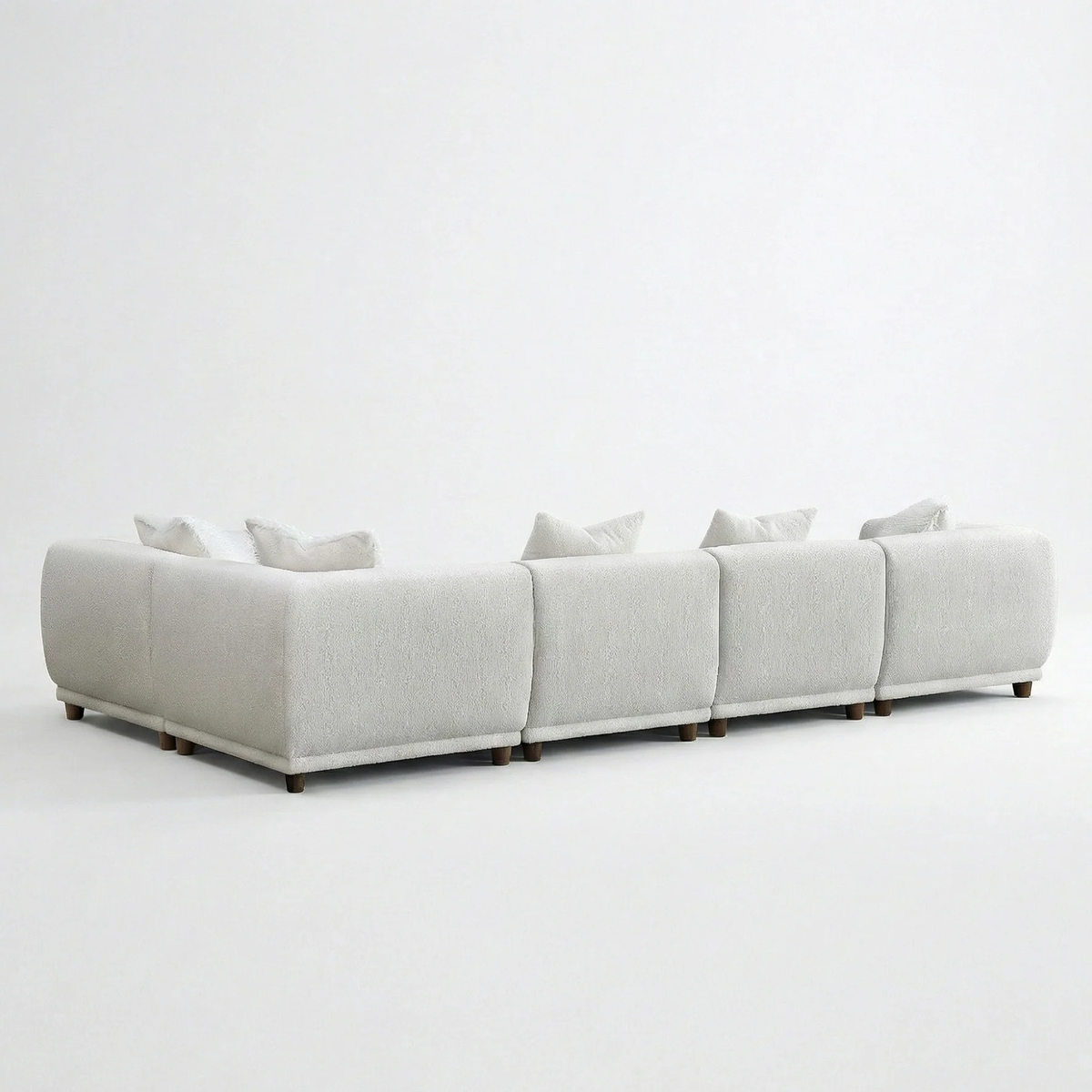 Liora 5-Piece Modular Corner Sofa in Polar Boucle