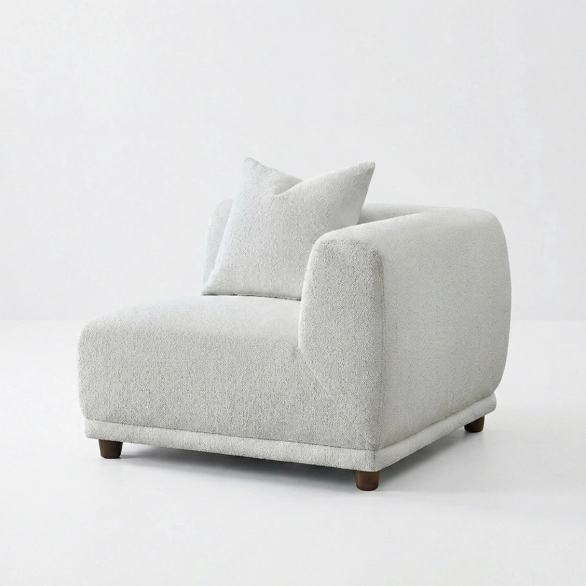 Liora 5-Piece Modular Corner Sofa in Polar Boucle