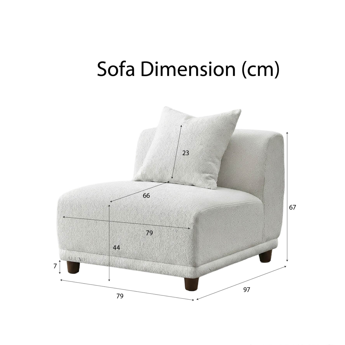 Liora 5-Piece Modular Corner Sofa in Polar Boucle