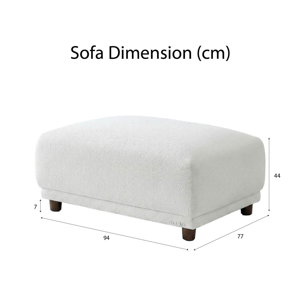 Liora Modular Footstool in Polar Boucle