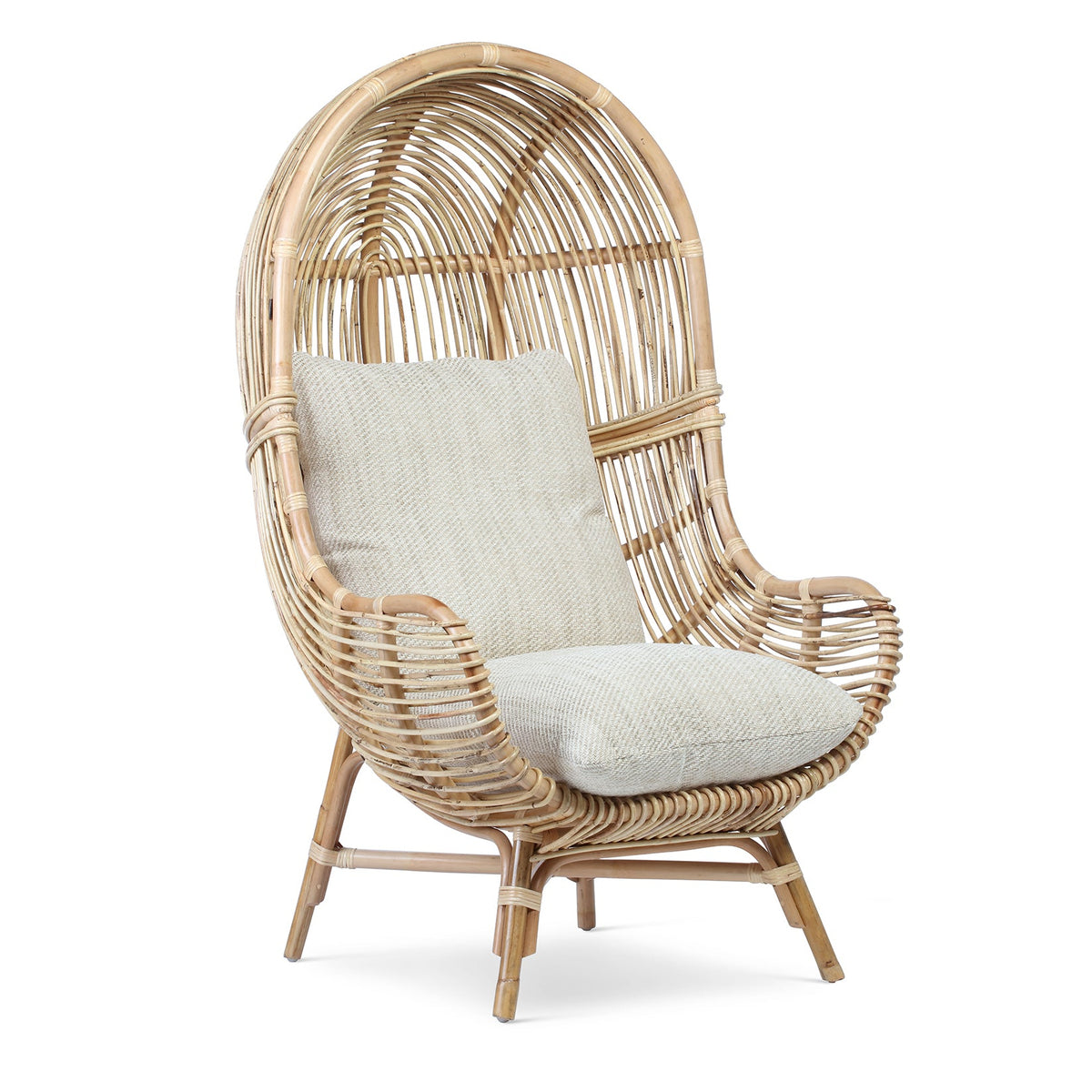 Loft Chair Natural Rattan in Jasper Beige/Cream Fabric