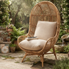 Cream Boucle Loft Rattan Chair