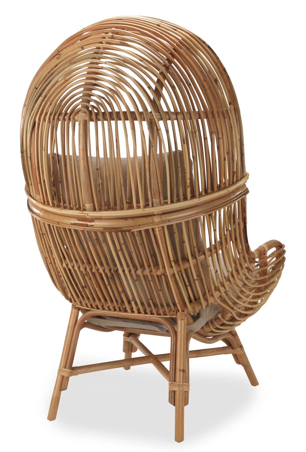 Loft Chair Natural Rattan in Jasper Beige/Cream Fabric