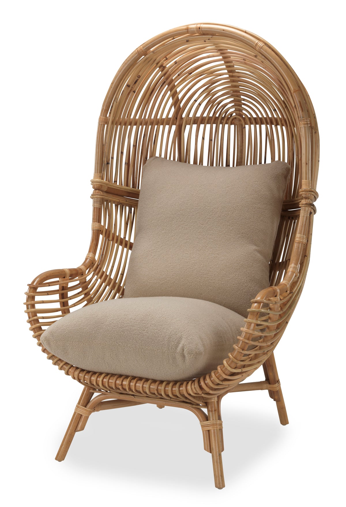 Loft Chair Natural Rattan in Jasper Beige/Cream Fabric