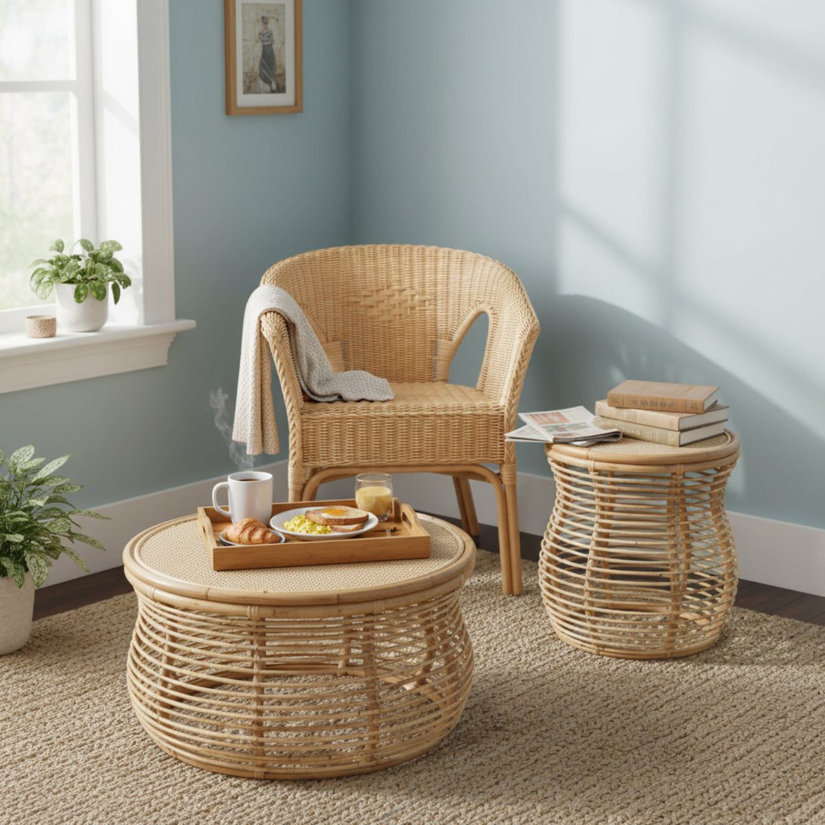 Adults Small Wicker Loom Chair - Natural