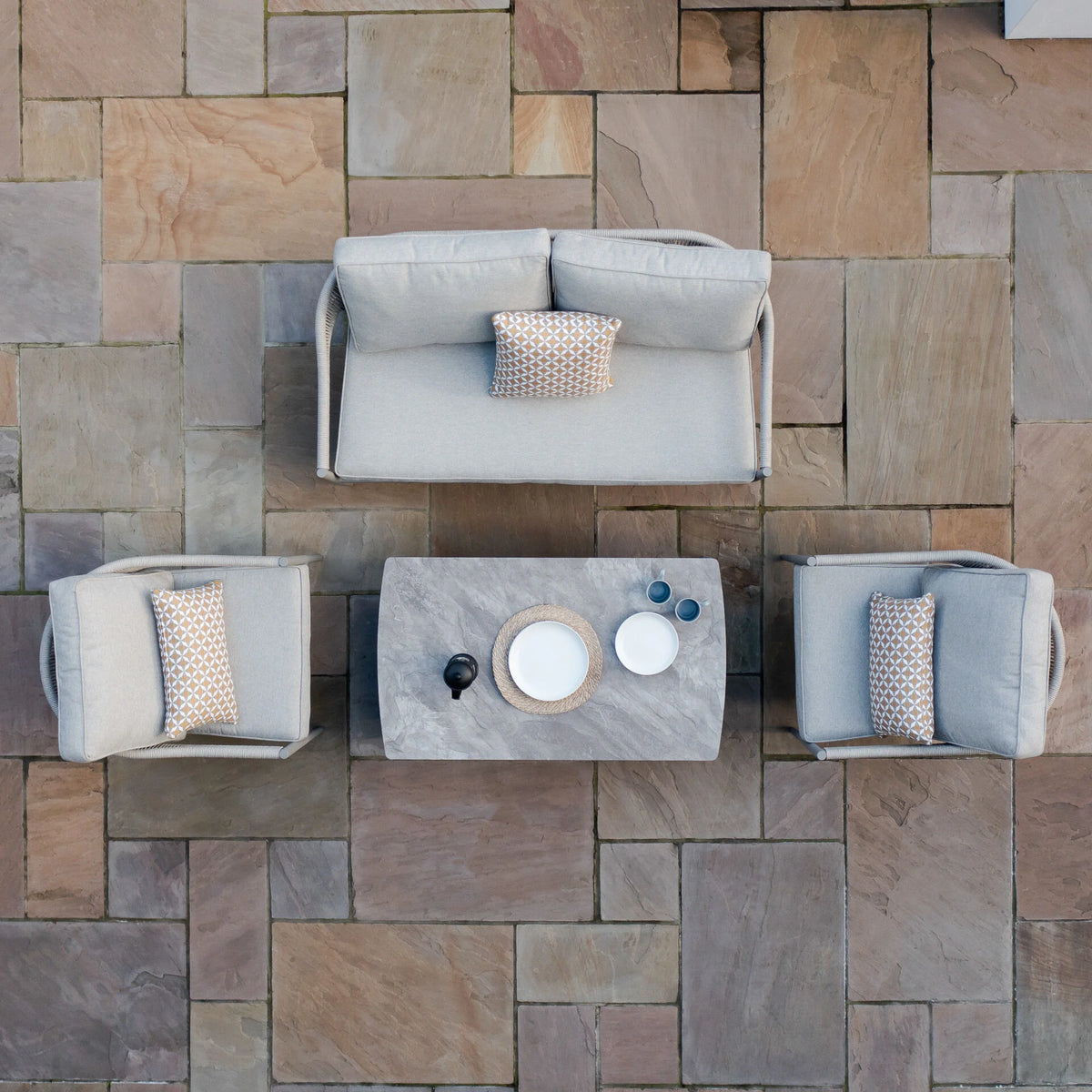 Loretto 2 Seat Sofa Set - Cool Linen