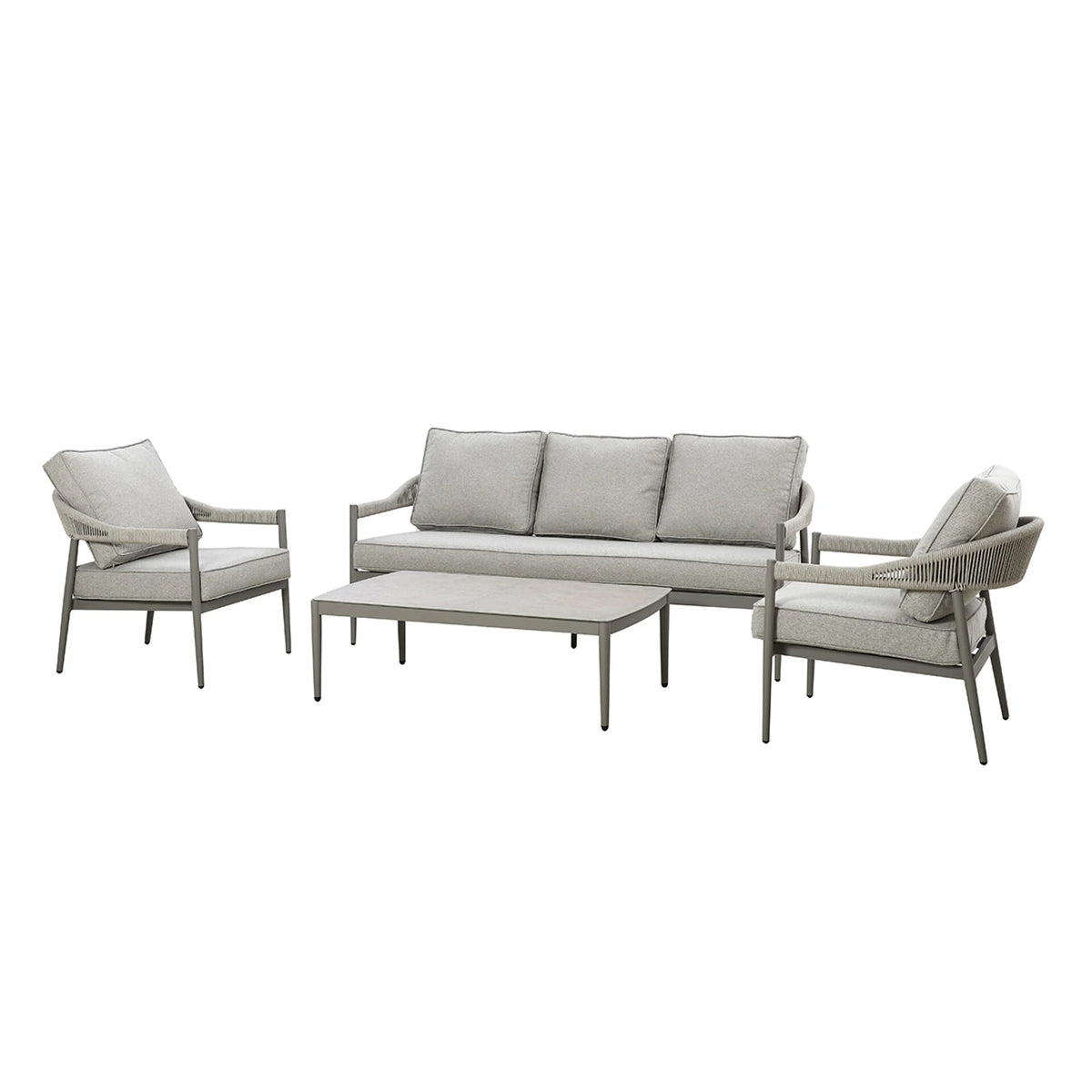 Loretto 3 Seat Sofa Set - Cool Linen
