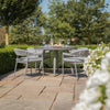 Loretto 4 Seat Round Dining Set With Lazy Susan - Cool Linen