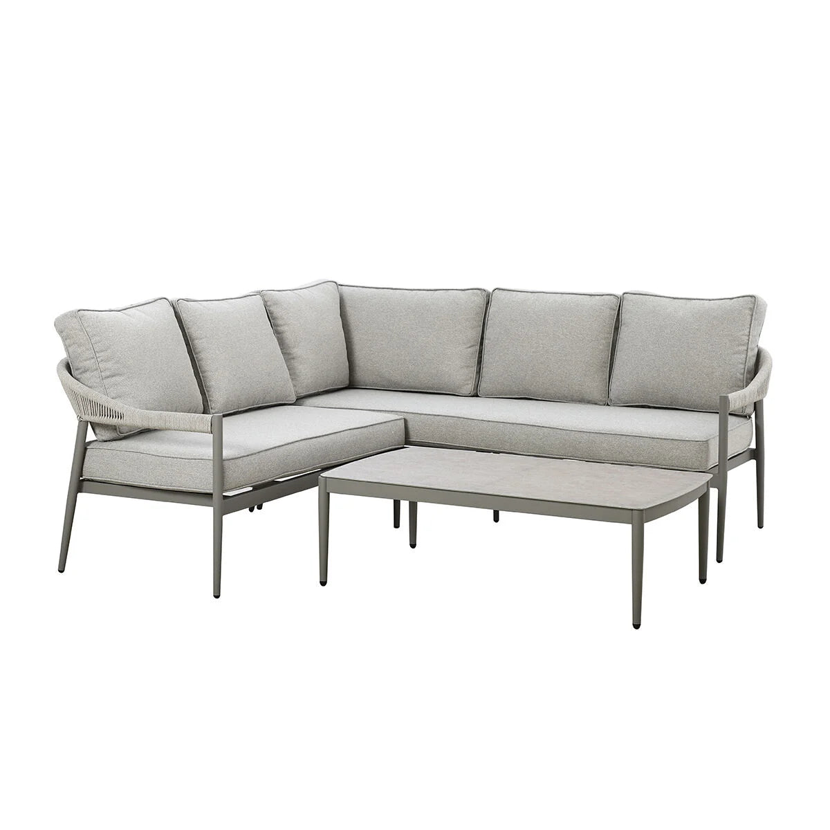 Loretto Small Corner Sofa Set - Cool Linen