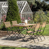 Lugo Outdoor Folding Dining Set - Acacia Wood with Metal Detailing