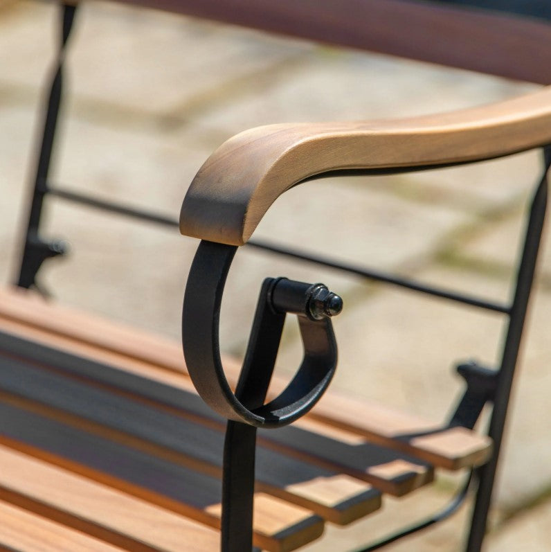Lugo Outdoor Folding Dining Set - Acacia Wood with Metal Detailing