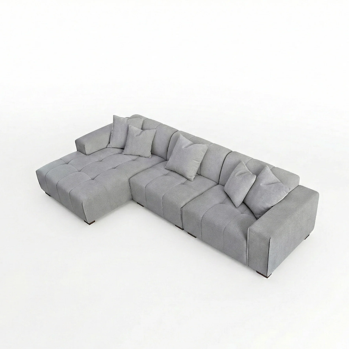 Lunaris Left Hand Corner Group in Cloudy Grey Boucle