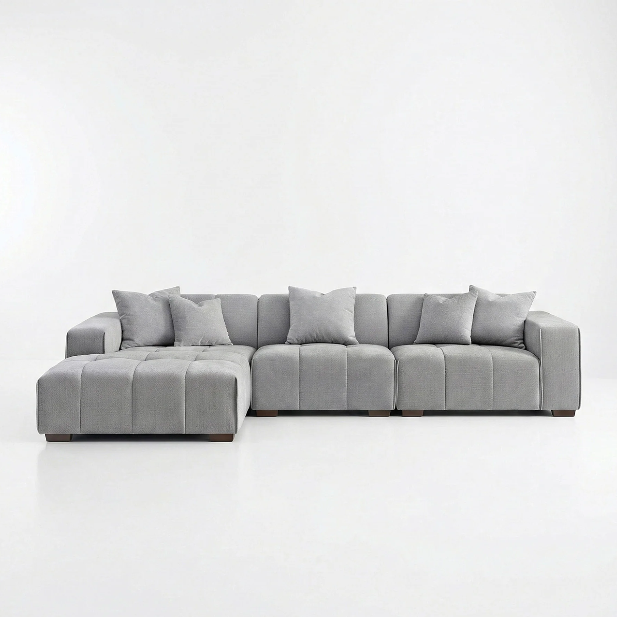 Lunaris Left Hand Corner Group in Cloudy Grey Boucle
