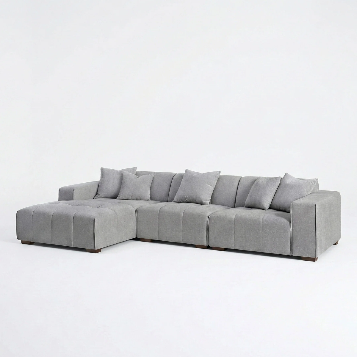 Lunaris Left Hand Corner Group in Cloudy Grey Boucle