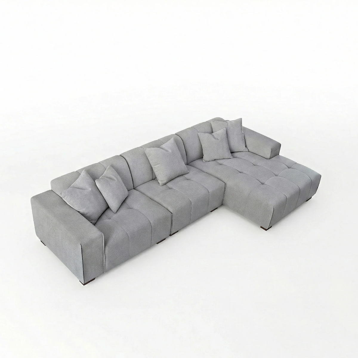 Lunaris Right Hand Corner Group in Cloudy Grey Boucle