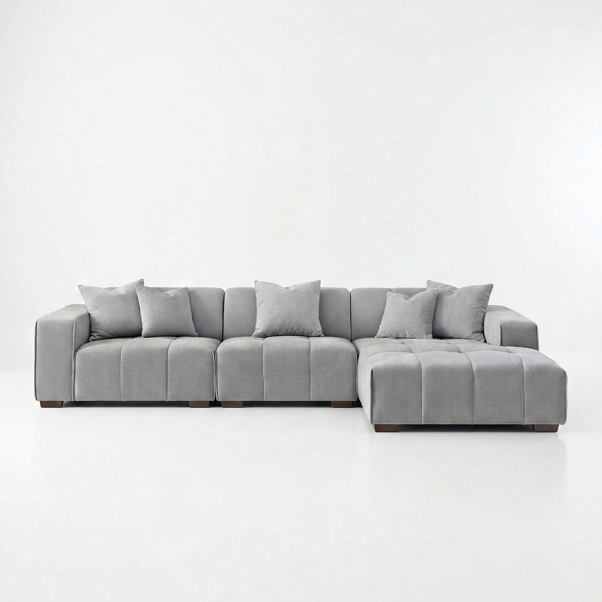 Lunaris Right Hand Corner Group in Cloudy Grey Boucle