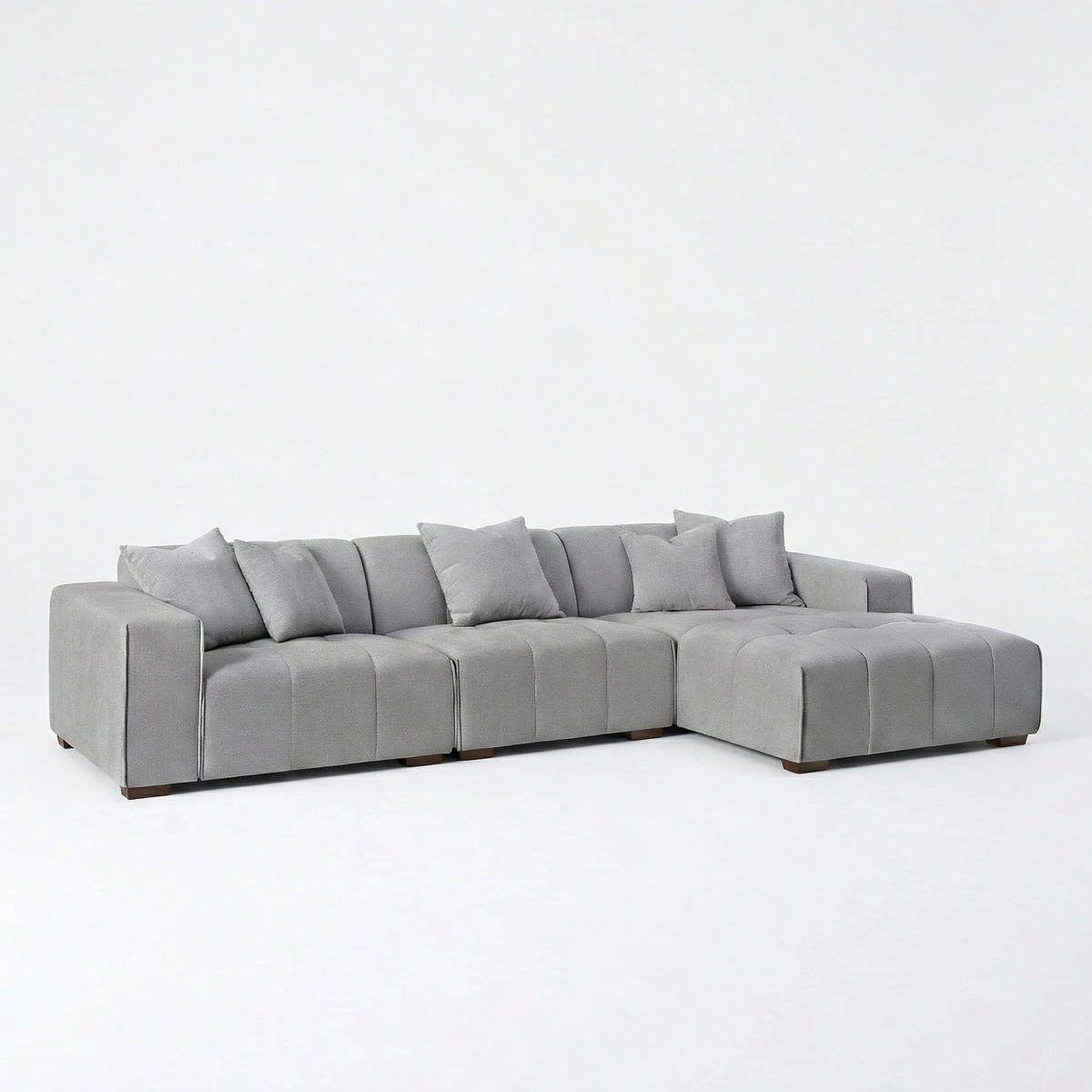 Lunaris Right Hand Corner Group in Cloudy Grey Boucle