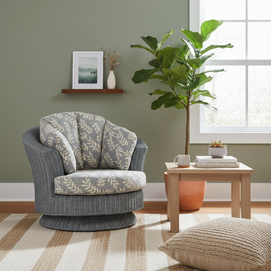 Lyon Grey Swivel Chair in Fyllo